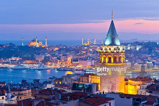 Galata tower and bosphorus in İstanbul Turkey.